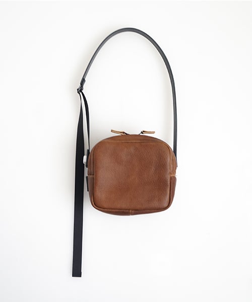  macromauro マクロマウロDEER LEATHER BOX BAG L BROWN