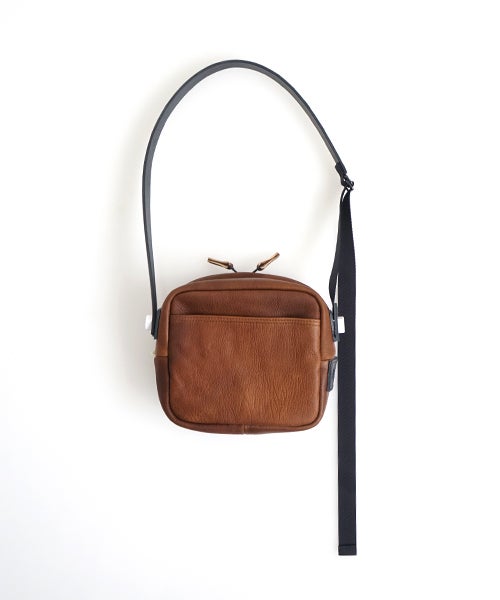  macromauro マクロマウロDEER LEATHER BOX BAG L BROWN