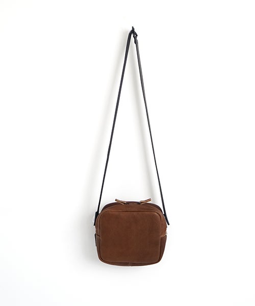 macromauro マクロマウロDEER LEATHER BOX BAG L BROWN
