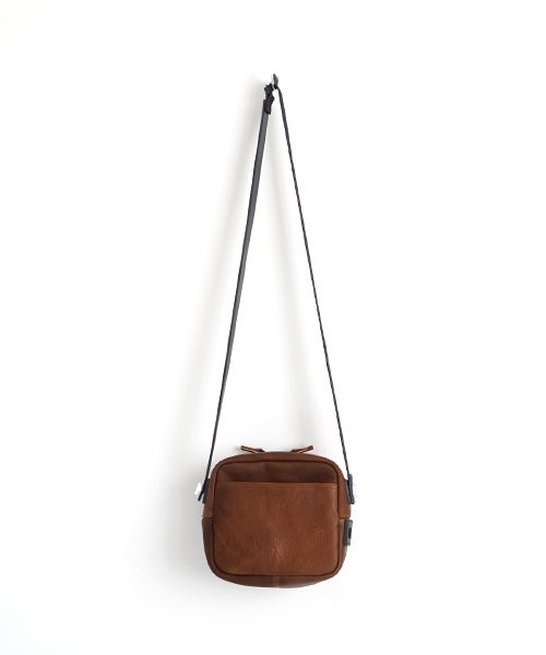  macromauro マクロマウロDEER LEATHER BOX BAG L BROWN