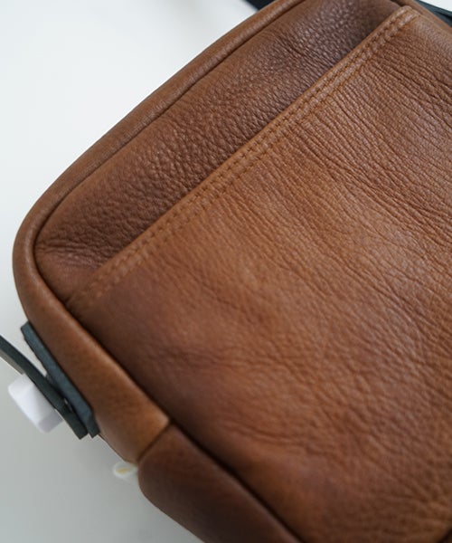  macromauro マクロマウロDEER LEATHER BOX BAG L BROWN