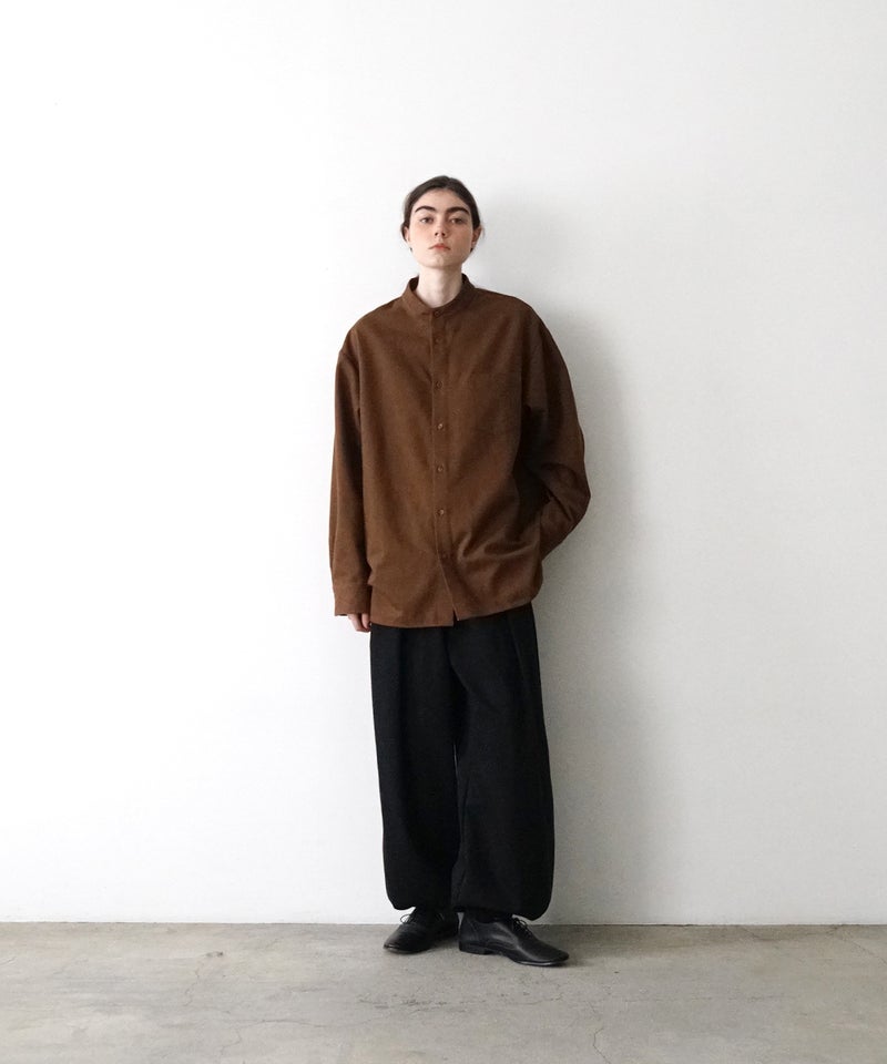  VUm wide stand collar shirts COTTON WOOL / OFF WHITE vu-sht-008