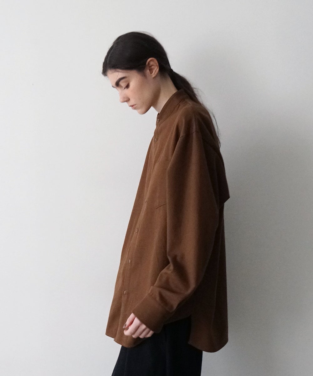  VUm wide stand collar shirts COTTON WOOL / OFF WHITE vu-sht-008