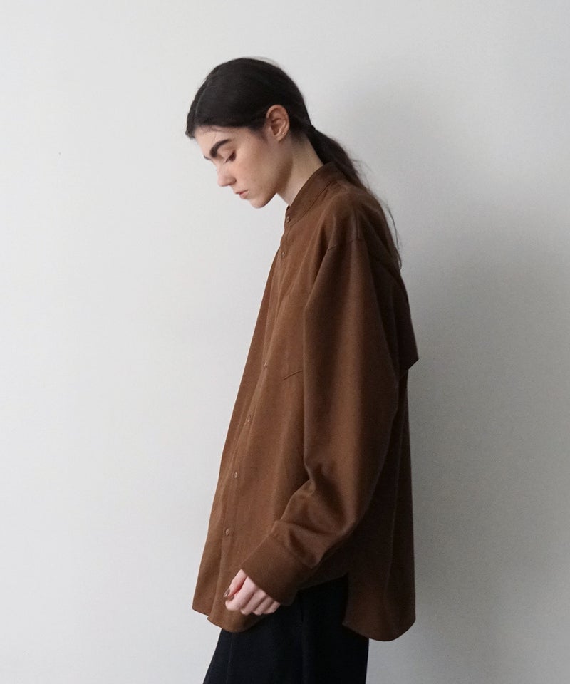 VUm wide stand collar shirts COTTON WOOL / OFF WHITE vu-sht-008