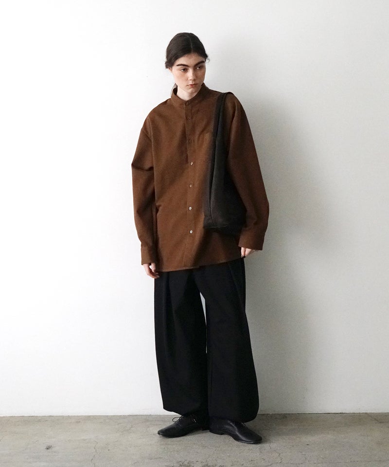  VUm wide stand collar shirts COTTON WOOL / OFF WHITE vu-sht-008