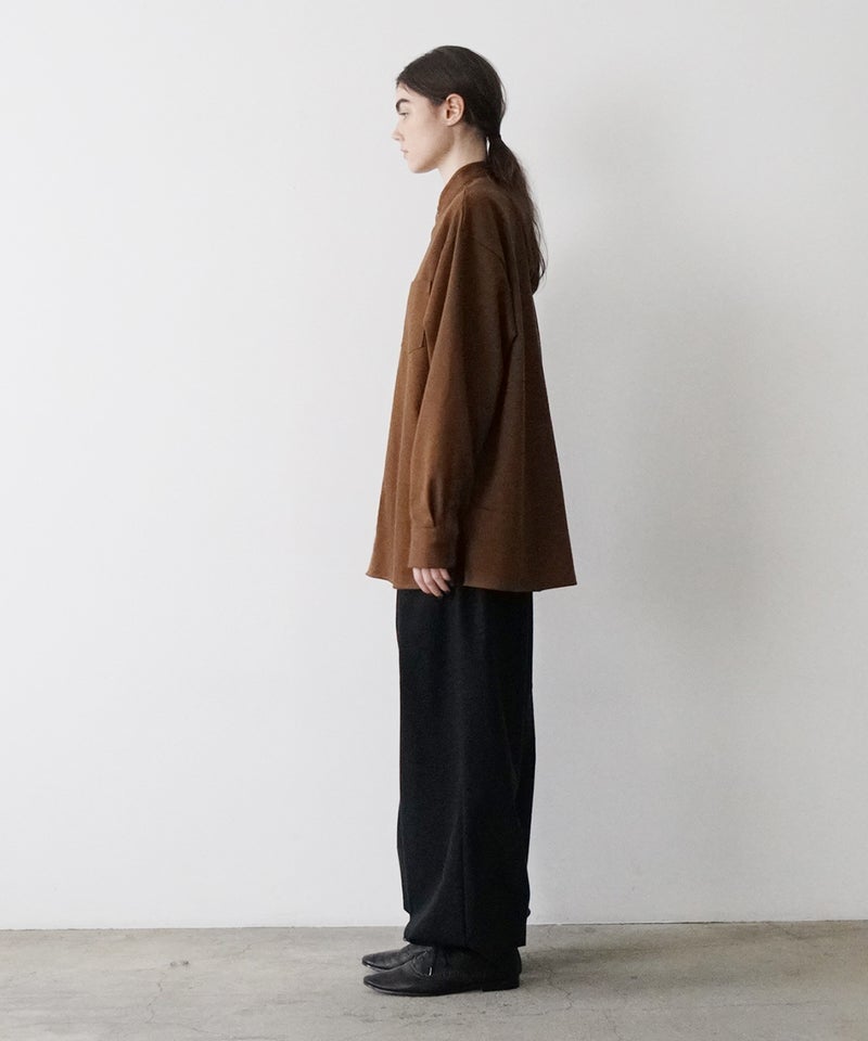  VUm wide stand collar shirts COTTON WOOL / OFF WHITE vu-sht-008