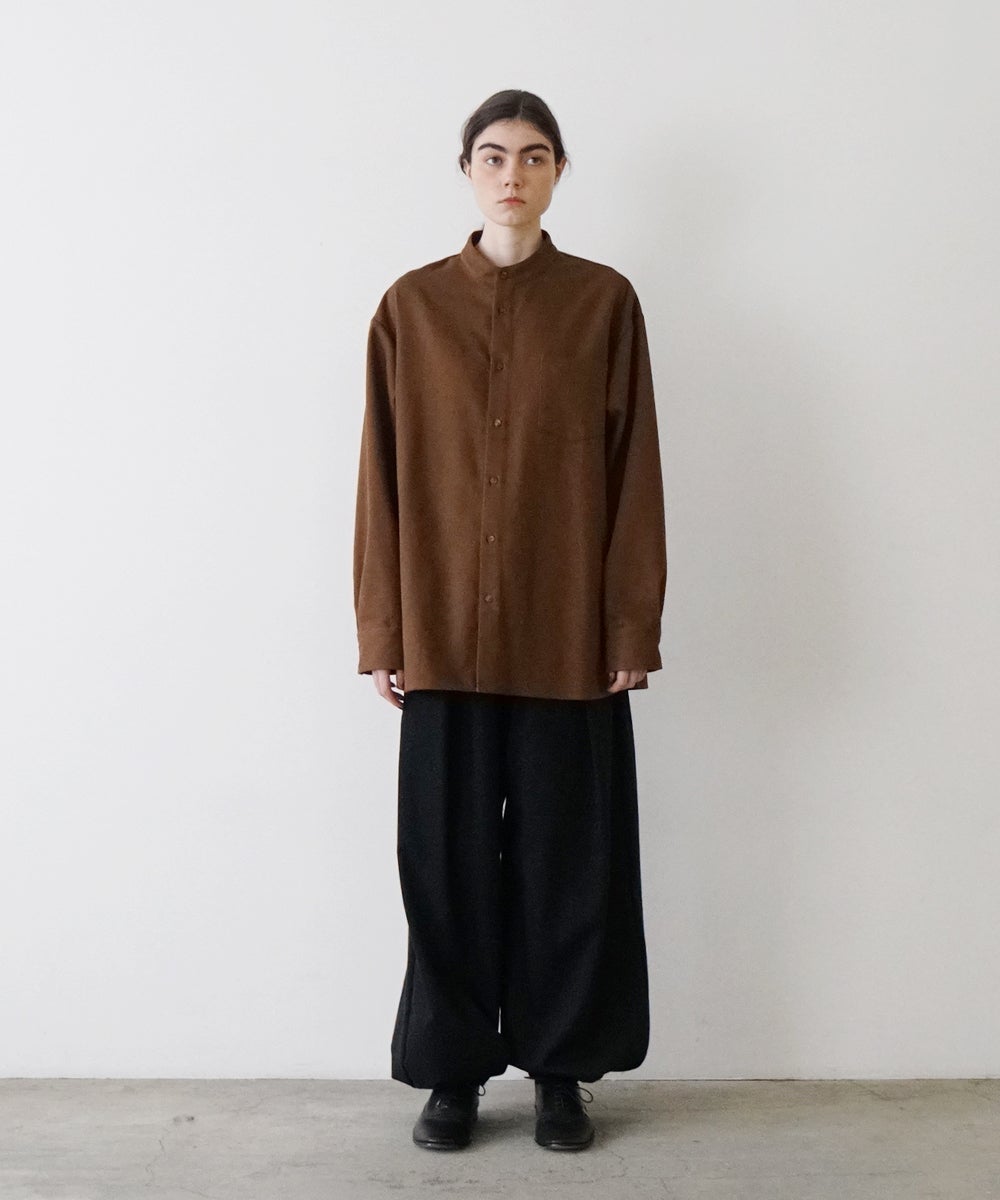  VUm wide stand collar shirts COTTON WOOL / OFF WHITE vu-sht-008