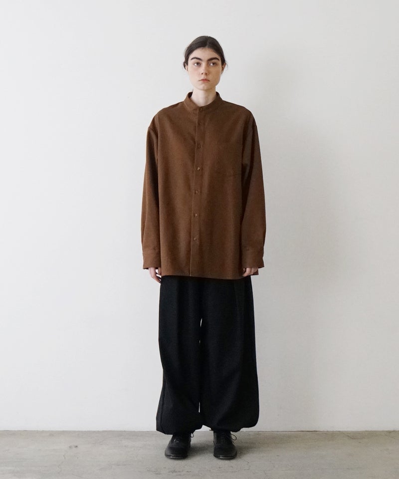  VUm wide stand collar shirts COTTON WOOL / OFF WHITE vu-sht-008
