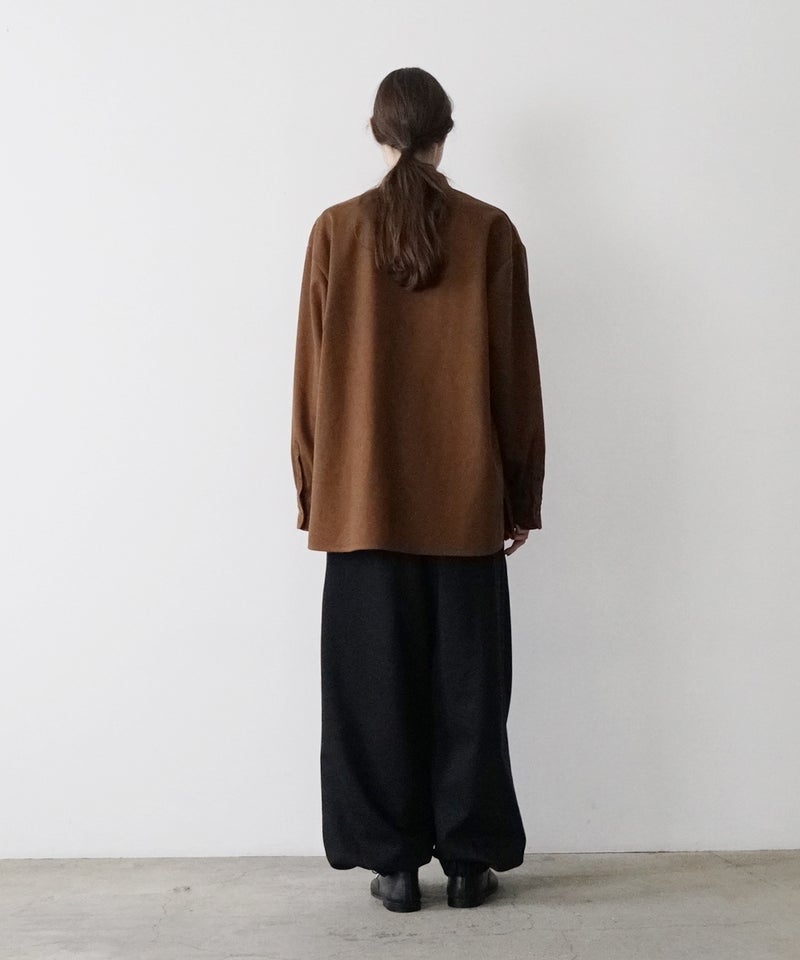  VUm wide stand collar shirts COTTON WOOL / OFF WHITE vu-sht-008