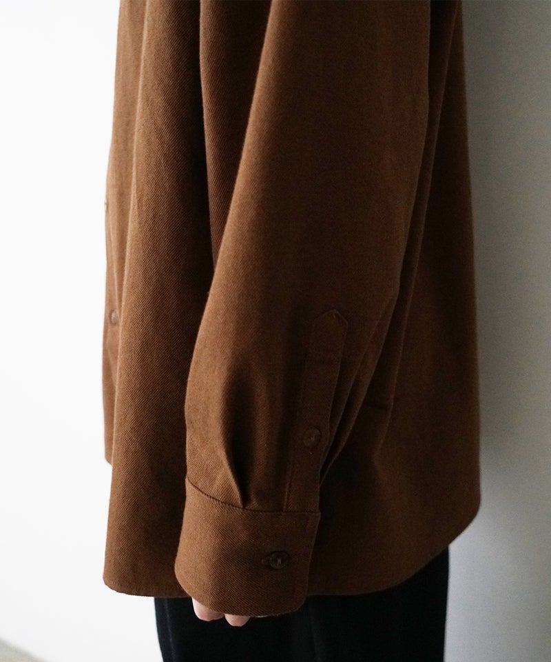  VUm wide stand collar shirts COTTON WOOL / OFF WHITE vu-sht-008