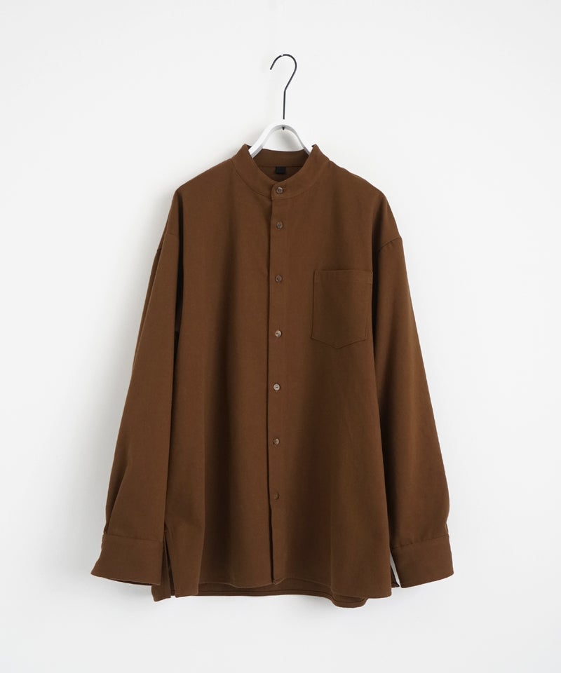  VUm wide stand collar shirts COTTON WOOL / OFF WHITE vu-sht-008