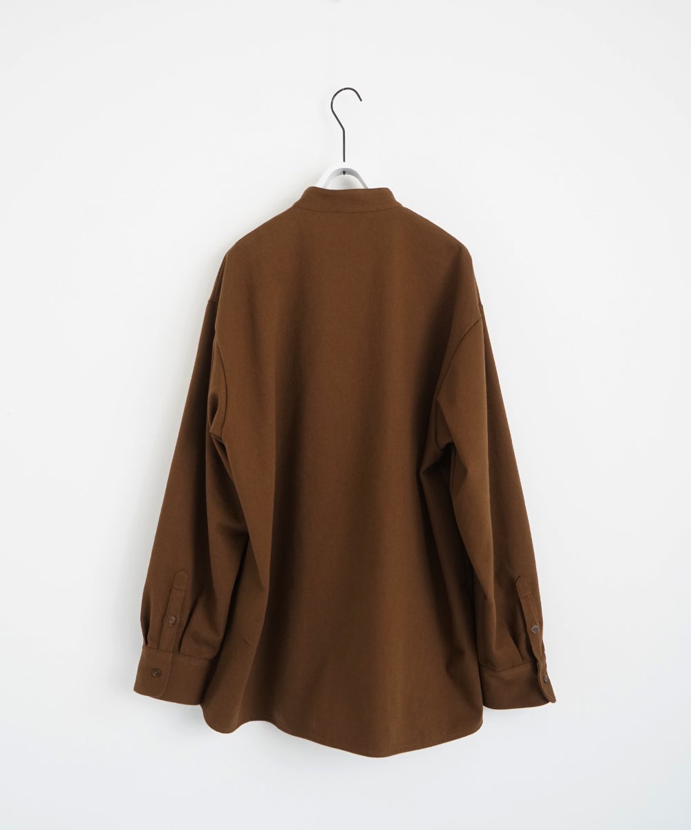  VUm wide stand collar shirts COTTON WOOL / OFF WHITE vu-sht-008