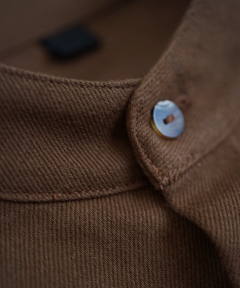  VUm wide stand collar shirts COTTON WOOL / OFF WHITE vu-sht-008