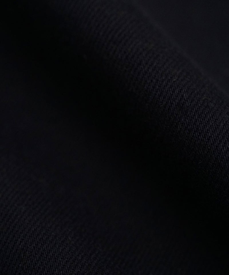 VUm wide stand collar shirts COTTON WOOL / BLACK vu-sht-008