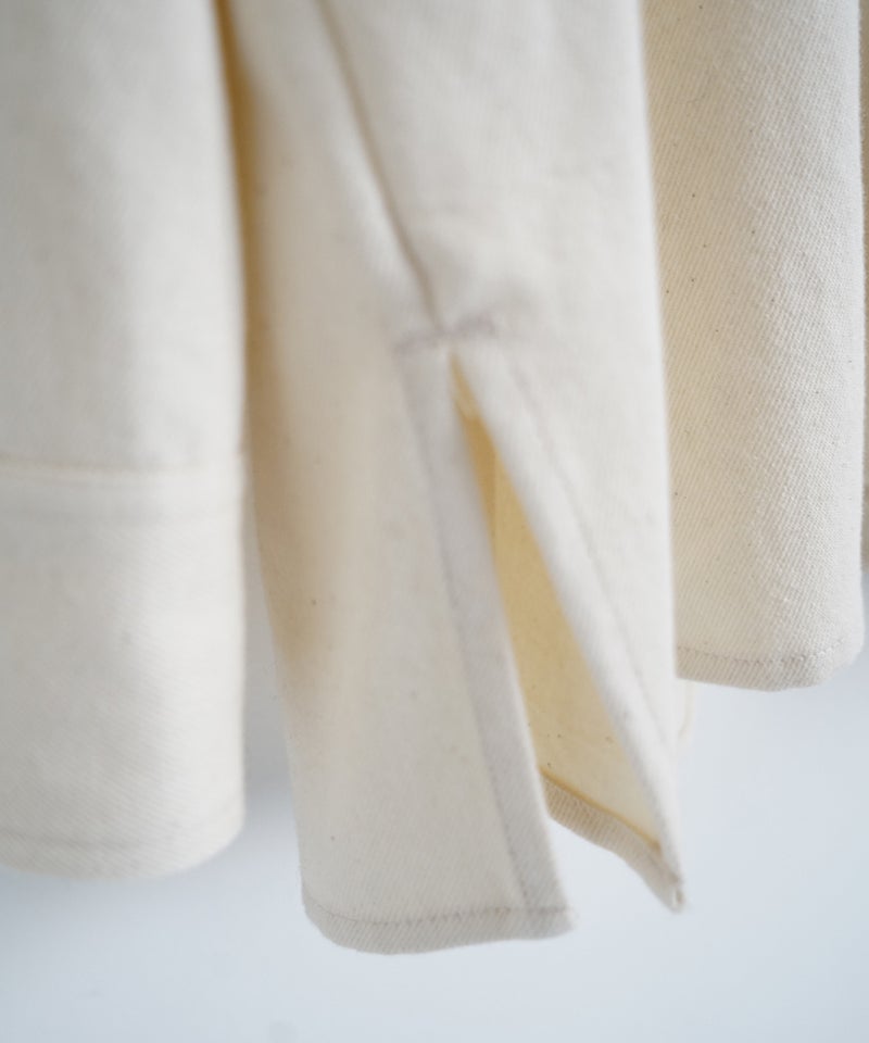 VUm wide stand collar shirts COTTON WOOL / WHITE vu-sht-008