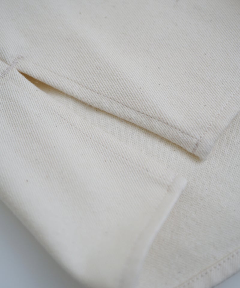 VUm wide stand collar shirts COTTON WOOL / WHITE vu-sht-008