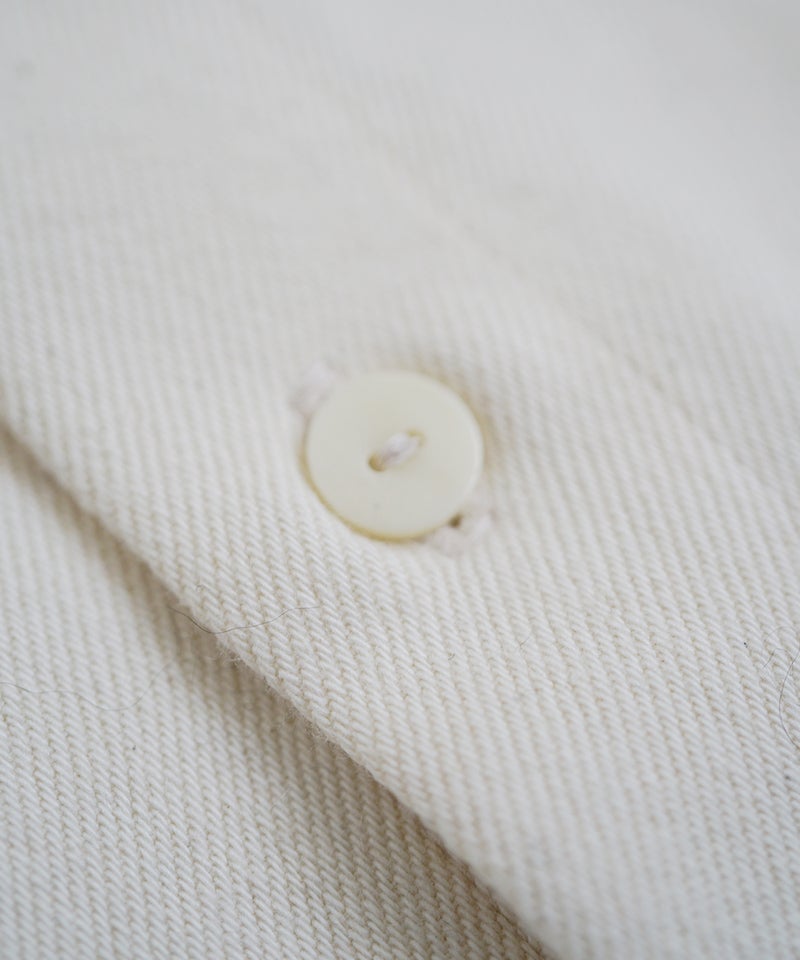 VUm wide stand collar shirts COTTON WOOL / WHITE vu-sht-008