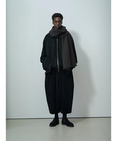YOKO SAKAMOTO ヨーコサカモトWOOL LONG SCARF/BLACK　YS - 26AW - SCARF - LONG - WO