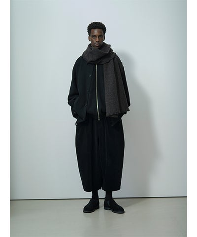 YOKO SAKAMOTO ヨーコサカモトWOOL LONG SCARF/BLACK　YS - 26AW - SCARF - LONG - WO