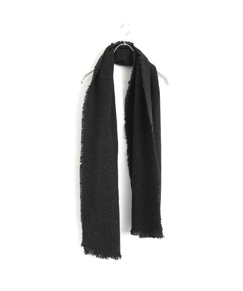 YOKO SAKAMOTO ヨーコサカモトWOOL LONG SCARF/BLACK　YS - 26AW - SCARF - LONG - WO
