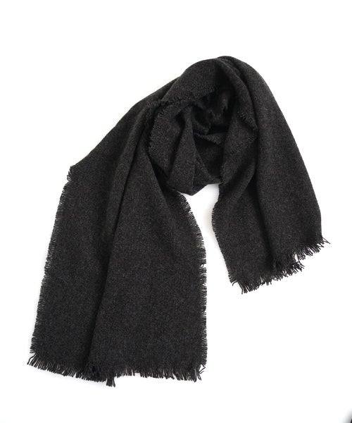 YOKO SAKAMOTO ヨーコサカモトWOOL LONG SCARF/BLACK　YS - 26AW - SCARF - LONG - WO