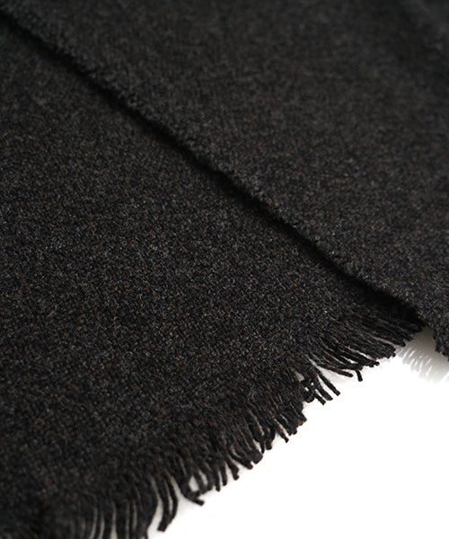 YOKO SAKAMOTO ヨーコサカモトWOOL LONG SCARF/BLACK　YS - 26AW - SCARF - LONG - WO