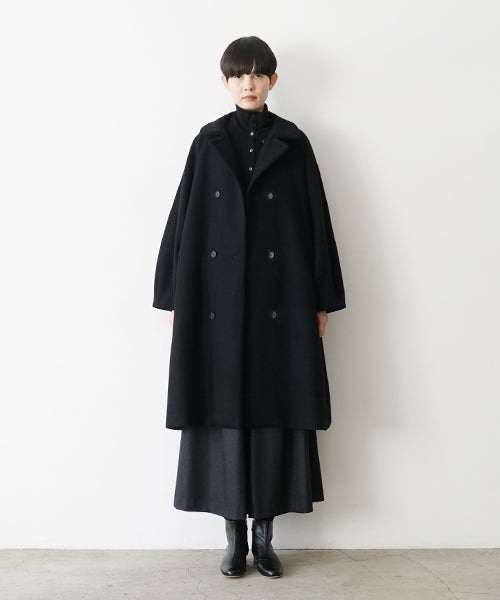 Mochiモチpadded collar coat [black/ma26-co-02]