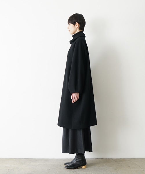 Mochiモチpadded collar coat [black/ma26-co-02]