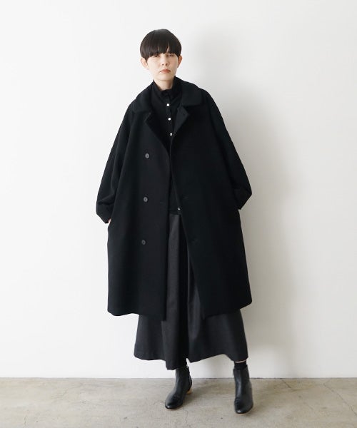 Mochiモチpadded collar coat [black/ma26-co-02]