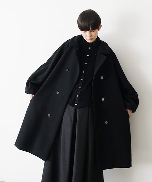 Mochiモチpadded collar coat [black/ma26-co-02]