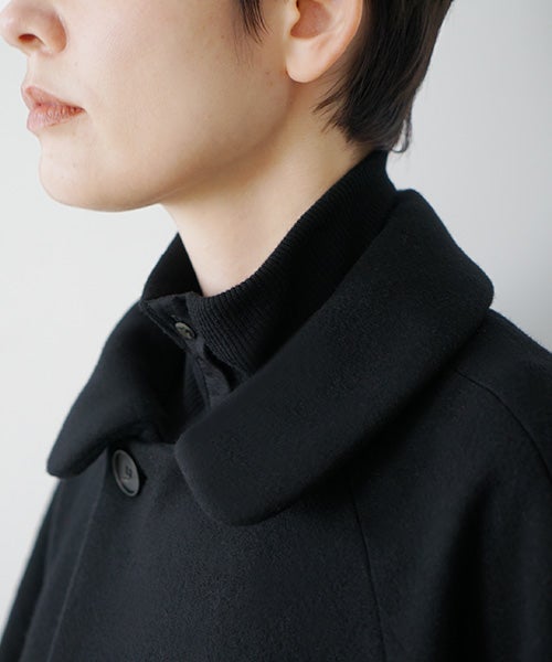 Mochiモチpadded collar coat [black/ma26-co-02]