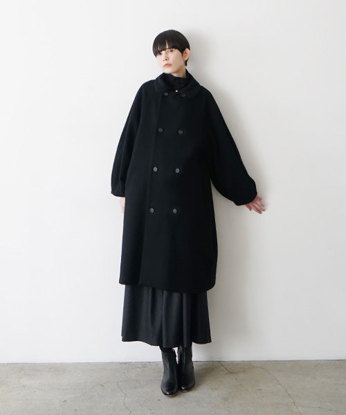 Mochiモチpadded collar coat [black/ma26-co-02]