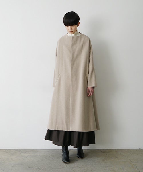 Mochiモチno collar coat [dark mocha/ma22-co-04]