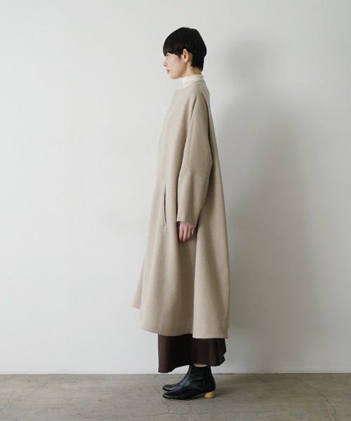 Mochiモチno collar coat [dark mocha/ma22-co-04]