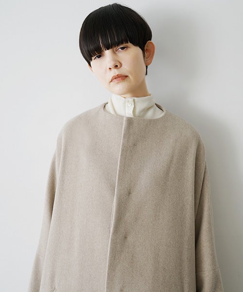 Mochiモチno collar coat [dark mocha/ma22-co-04]