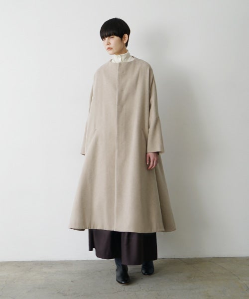 Mochiモチno collar coat [dark mocha/ma22-co-04]