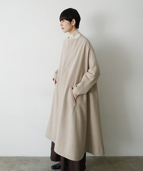Mochiモチno collar coat [dark mocha/ma22-co-04]