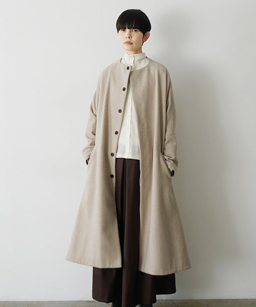 Mochiモチno collar coat [dark mocha/ma22-co-04]