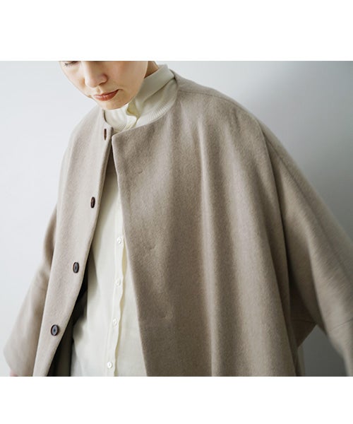 Mochiモチno collar coat [dark mocha/ma22-co-04]