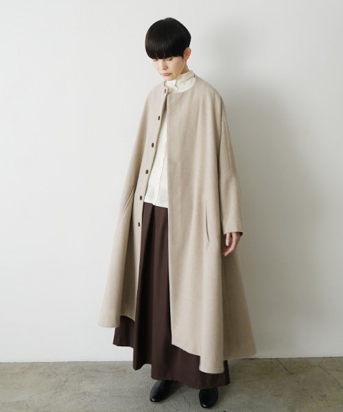 Mochiモチno collar coat [dark mocha/ma22-co-04]