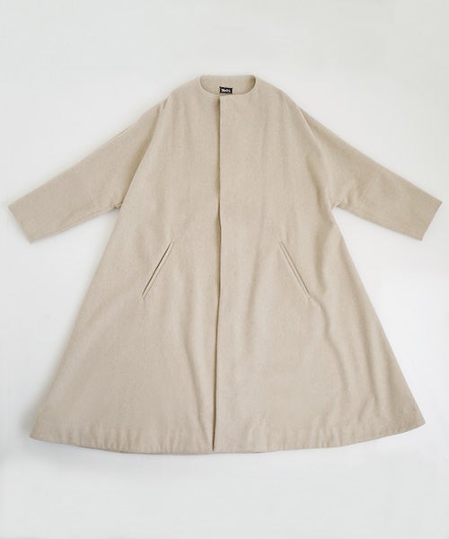 Mochiモチno collar coat [dark mocha/ma22-co-04]