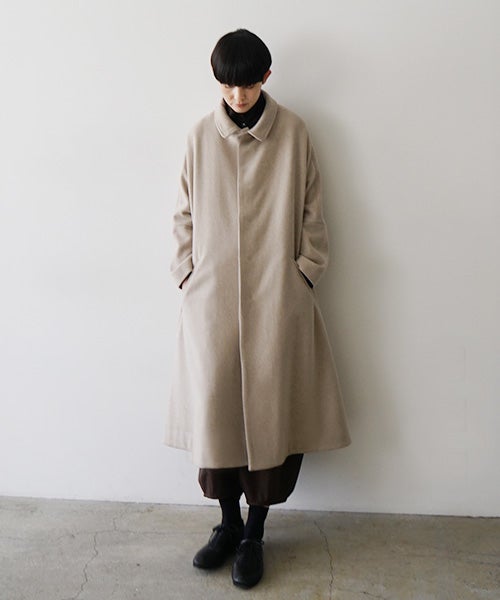 Mochi モチstand fall collar coat [dark mocha/ma21-co-02] 