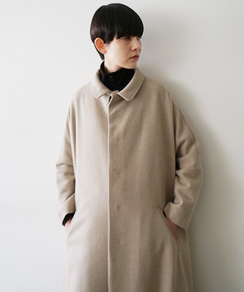 Mochi モチstand fall collar coat [dark mocha/ma21-co-02] 