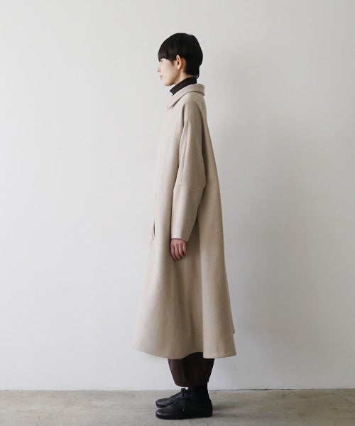 Mochi モチstand fall collar coat [dark mocha/ma21-co-02] 