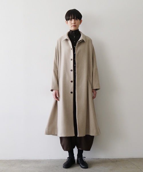 Mochi モチstand fall collar coat [dark mocha/ma21-co-02] 