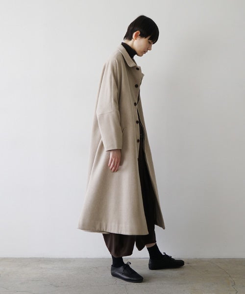 Mochi モチstand fall collar coat [dark mocha/ma21-co-02] 