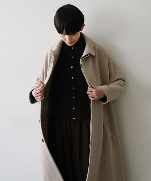 Mochi モチstand fall collar coat [dark mocha/ma21-co-02] 