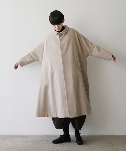 Mochi モチstand fall collar coat [dark mocha/ma21-co-02] 