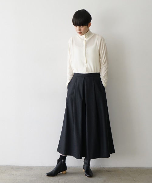 Mochiモチfront pleated culottes [dark gray/ma26-pt-01]