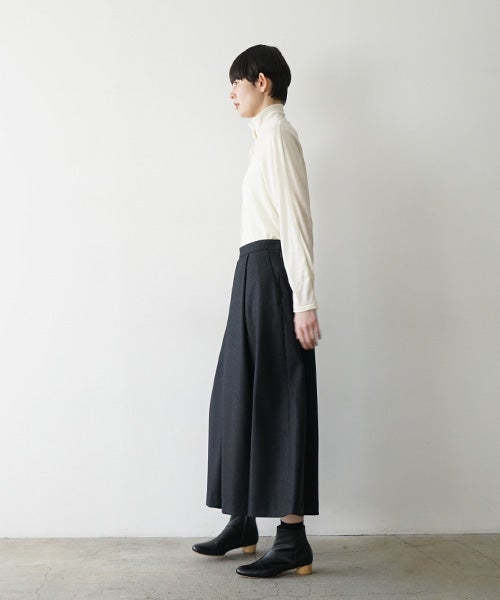 Mochiモチfront pleated culottes [dark gray/ma26-pt-01]